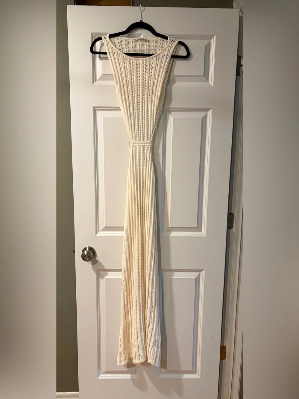 Abercrombie & Fitch Cream Open Back Knit Maxi Dress XS